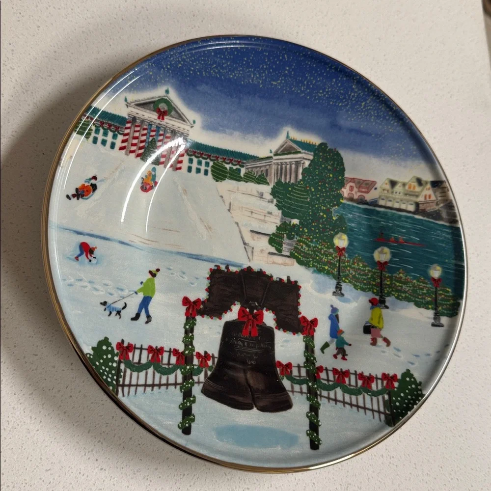 Anthropologie PHILLY Holiday in the City Plate 2024